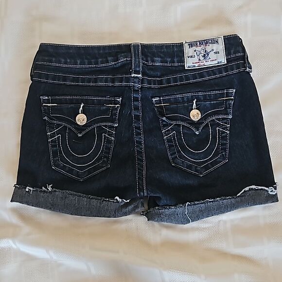 True Religion Dark Blue Jean Shorts - Picture 3 of 16